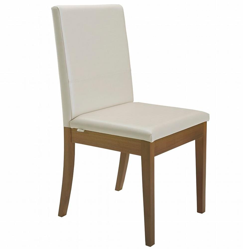 Cadeira de Jantar Herval Pérola com Revestimento em Tecido – Off White/Amêndoa