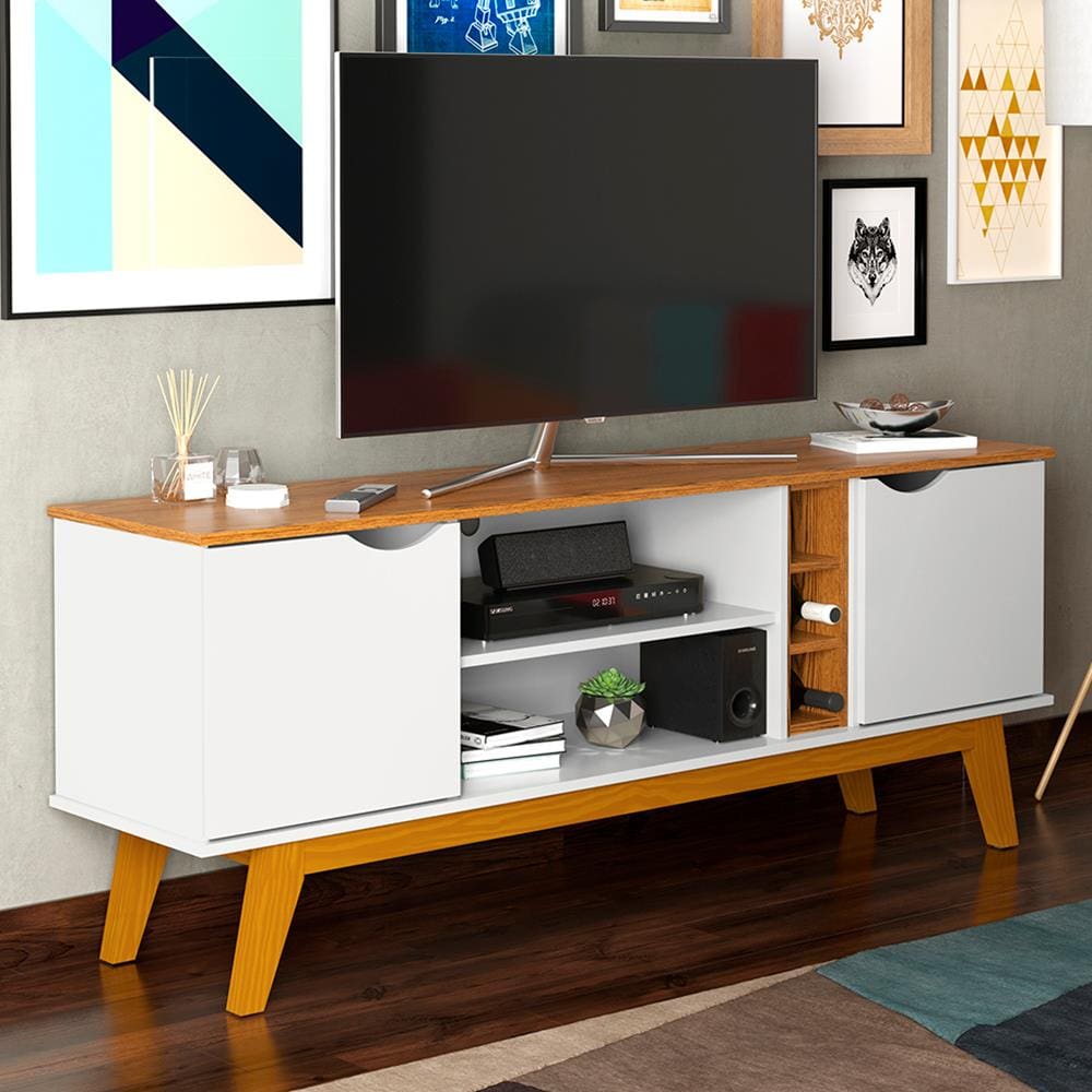 Rack Patrimar Marselha com 160 cm de Largura, Ideal para TV de até 50"