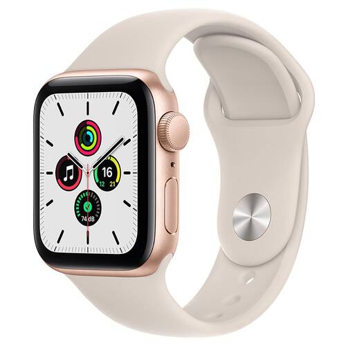 Apple Watch SE GPS, 44mm Caixa Dourada de Alumínio com Pulseira Esportiva Estelar Menor preço em Apple Watch SE GPS, 44mm Caixa Dourada de Alumínio com Pulseira Esportiva Estelar