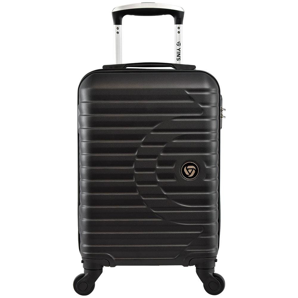 Mala de Viagem Pequena Focus Yins Brasil YS21172P-P com Rodas Giro 360° em ABS - Preta