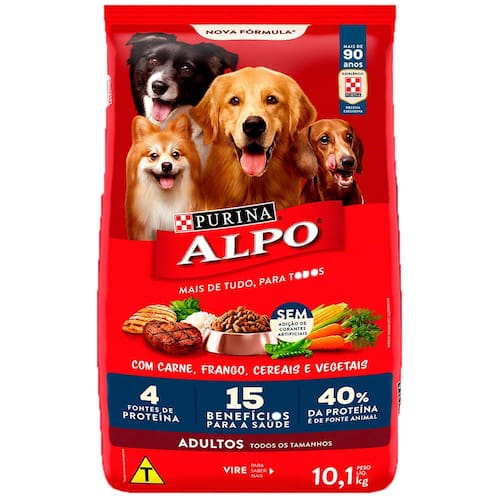 Ração para Cães Purina Alpo Adultos Carne, Frango, Cereais e Vegetais 10,1kg é boa?