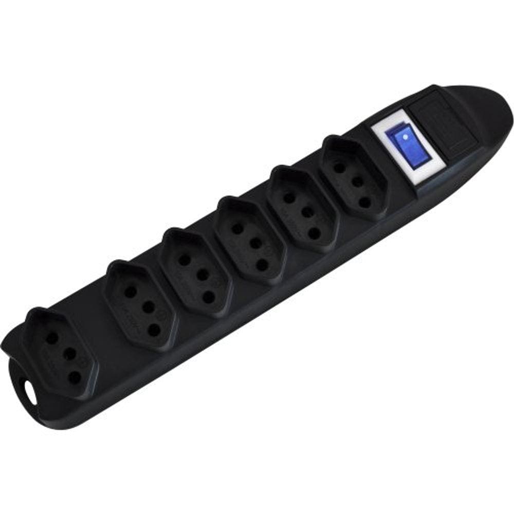 Filtro De Linha 6 Tomadas 2P+T Pst-101 Preto Fortrek