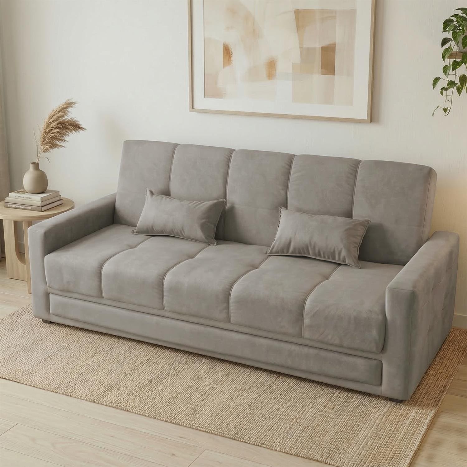 Sofá-Cama 3 Lugares Matrix Grazi Revestido em Veludo - 206cm de largura