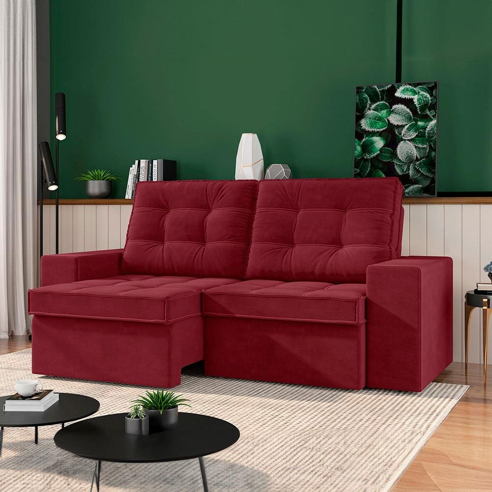 Sofa retratil 170 cm aveludado | Desconto e promoção no Extra