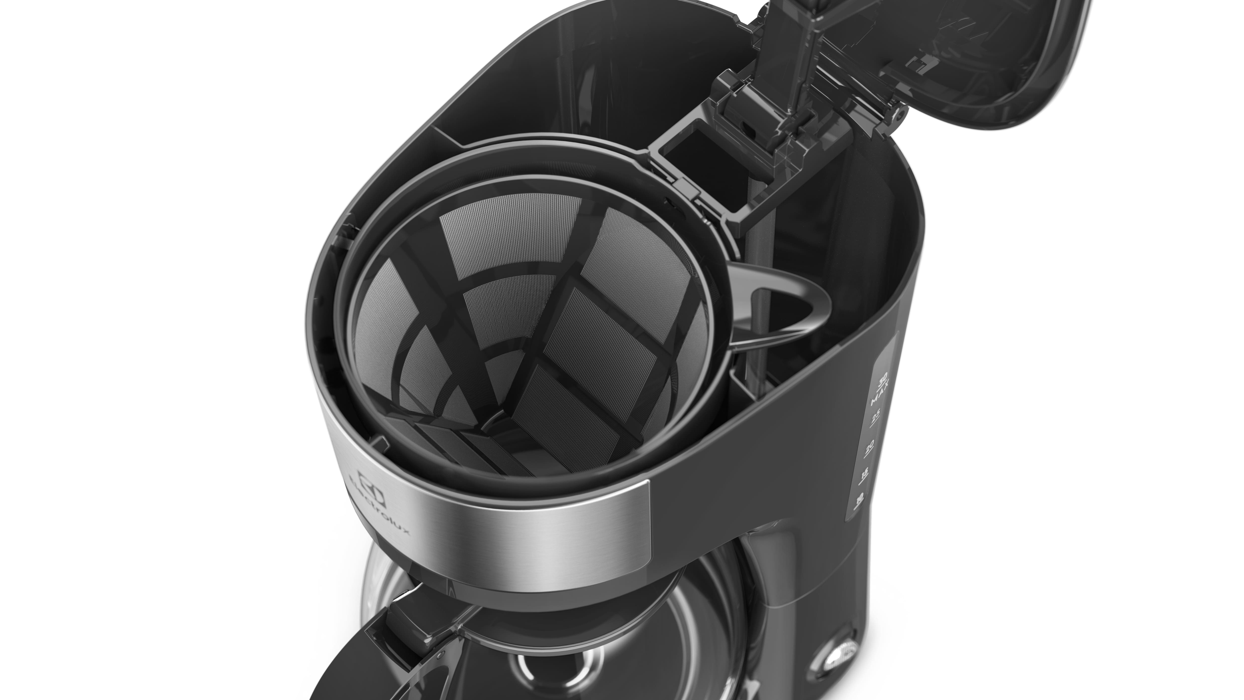 Cafeteira Elétrica Electrolux Efficient ECM20 30 Xícaras Aço Inox Escovado/Preto