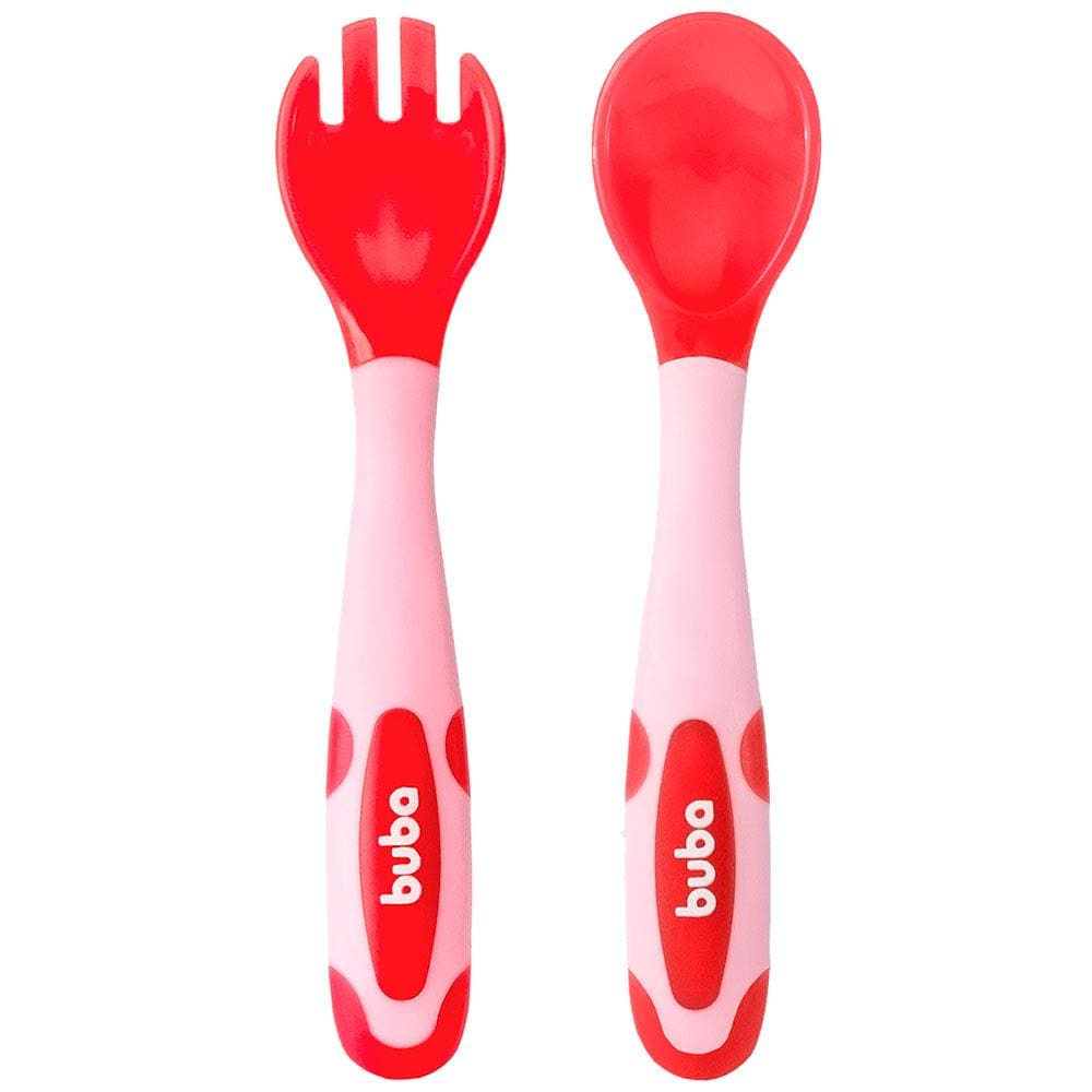 Kit Colher e Garfo Buba Termossensível - Rosa