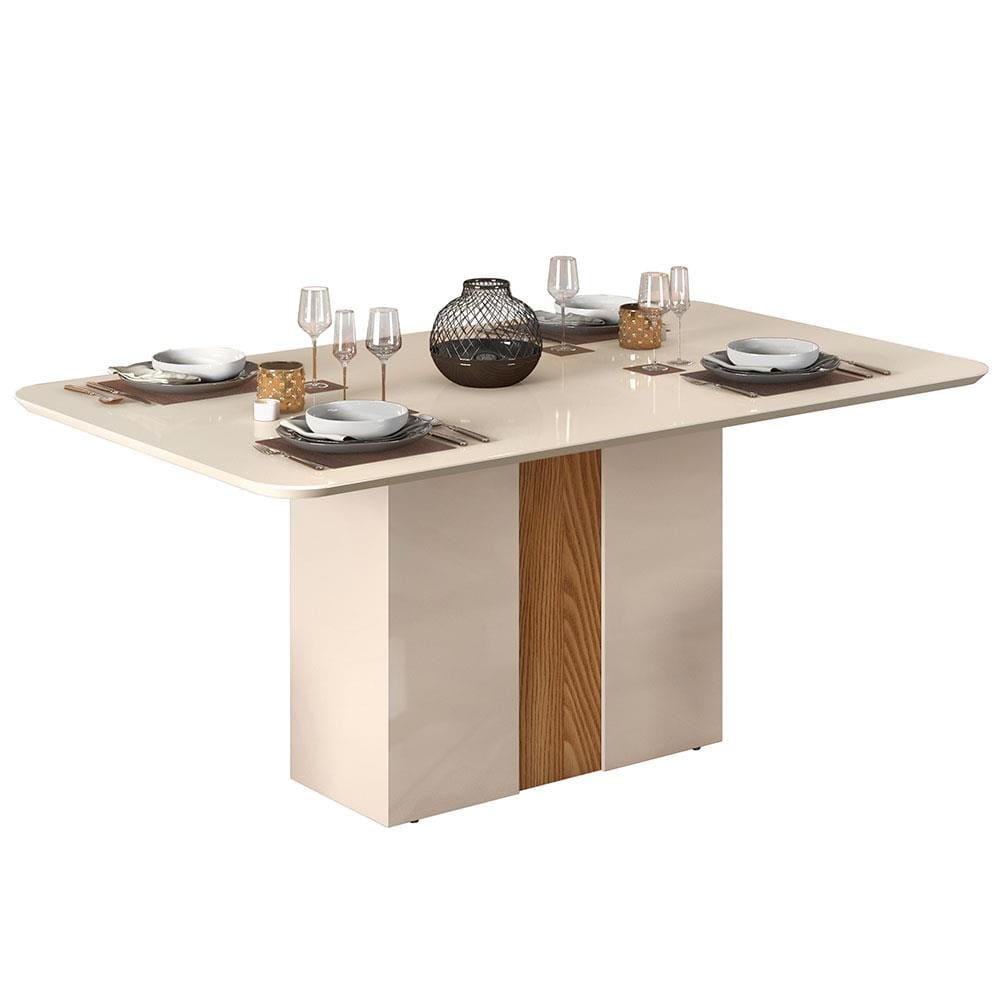 Mesa de Jantar DJ Móveis Londrina 79,5 x 170 x 90cm - Off White/Ginger