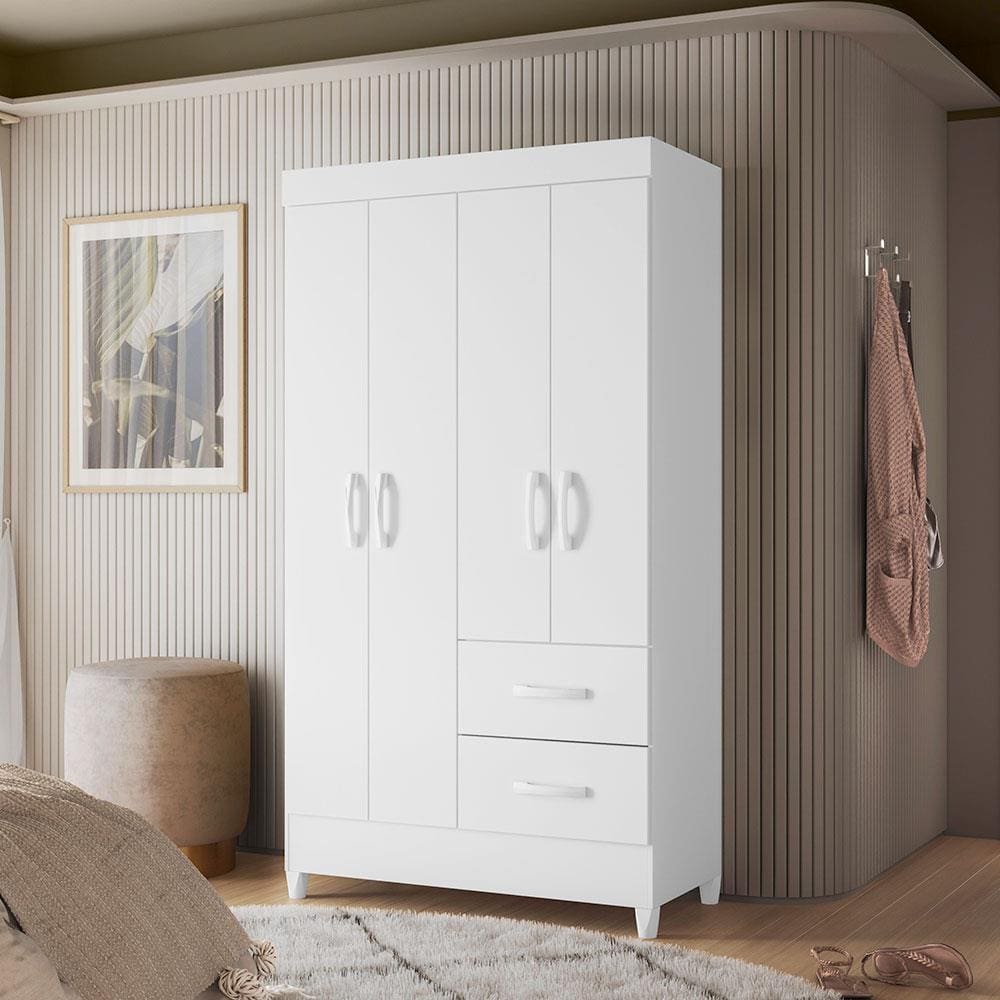 Guarda-Roupa Palumóveis Mobi com 4 Portas e 2 Gavetas