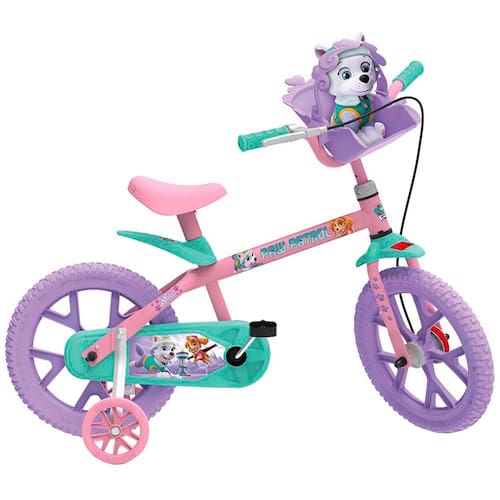 Bicicleta Aro 14 Bandeirante Patrulha Canina 3285 - Rosa Menor preço em Bicicleta Aro 14 Bandeirante Patrulha Canina 3285 - Rosa