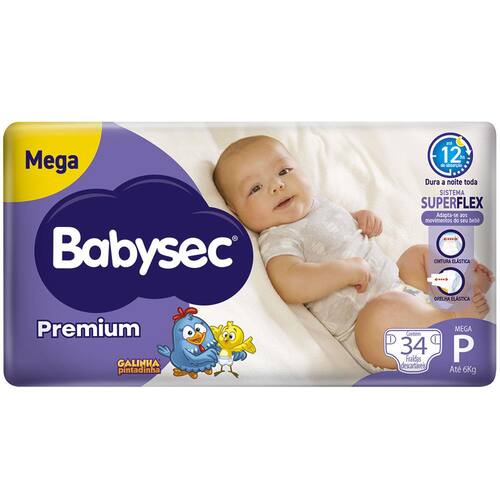 Fralda Babysec Galinha Pintadinha Premium P - 34 Unidades Menor preço em Fralda Babysec Galinha Pintadinha Premium P - 34 Unidades