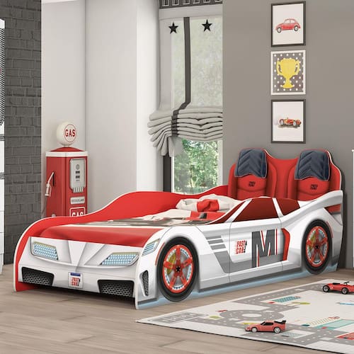 Cama Infantil Móveis Estrela Fast Car Para Colchão 188 x 88 - Branco/Vermelho/Preto é boa?