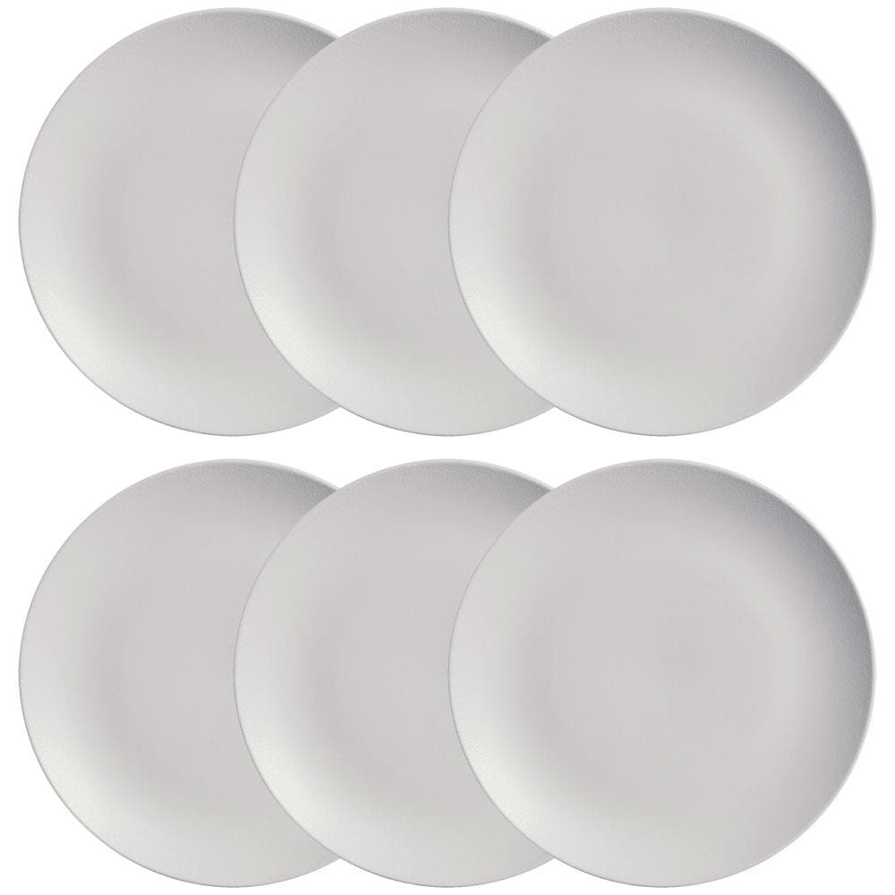 Conjunto com 6 Pratos Rasos Porto Brasil Coup Vit em Stoneware 26 cm – Cinza