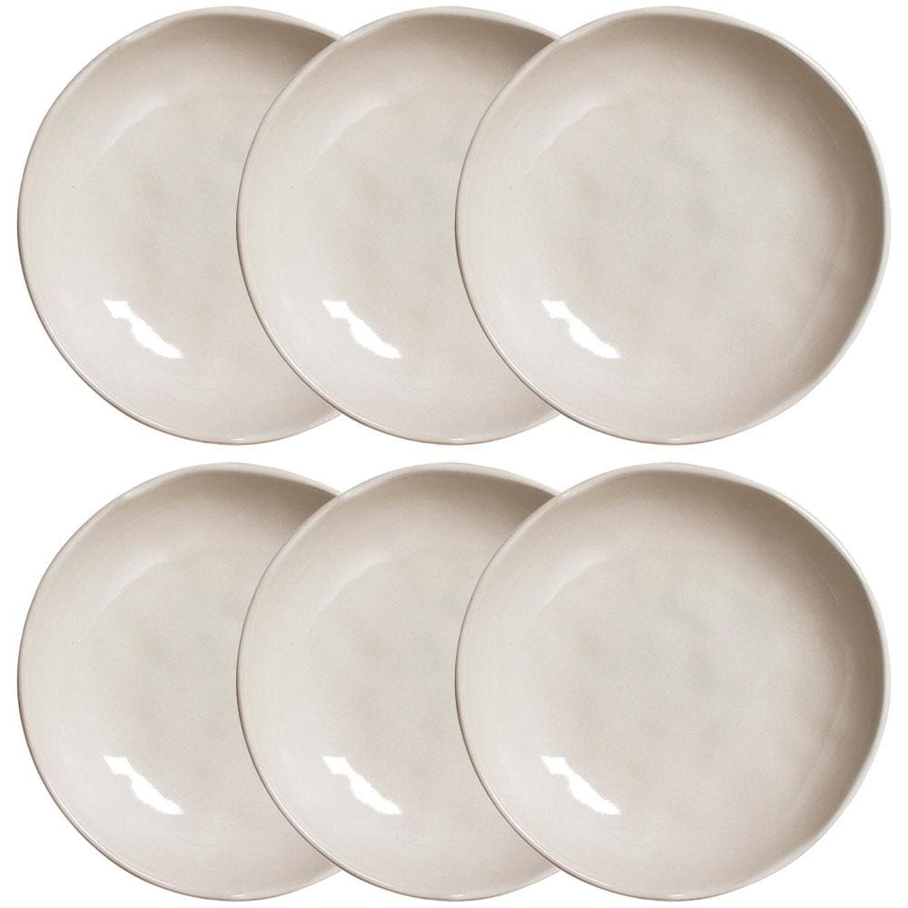 Conjunto com 6 Pratos Fundos Porto Brasil Clay em Bio Stoneware 22,5cm – Areia
