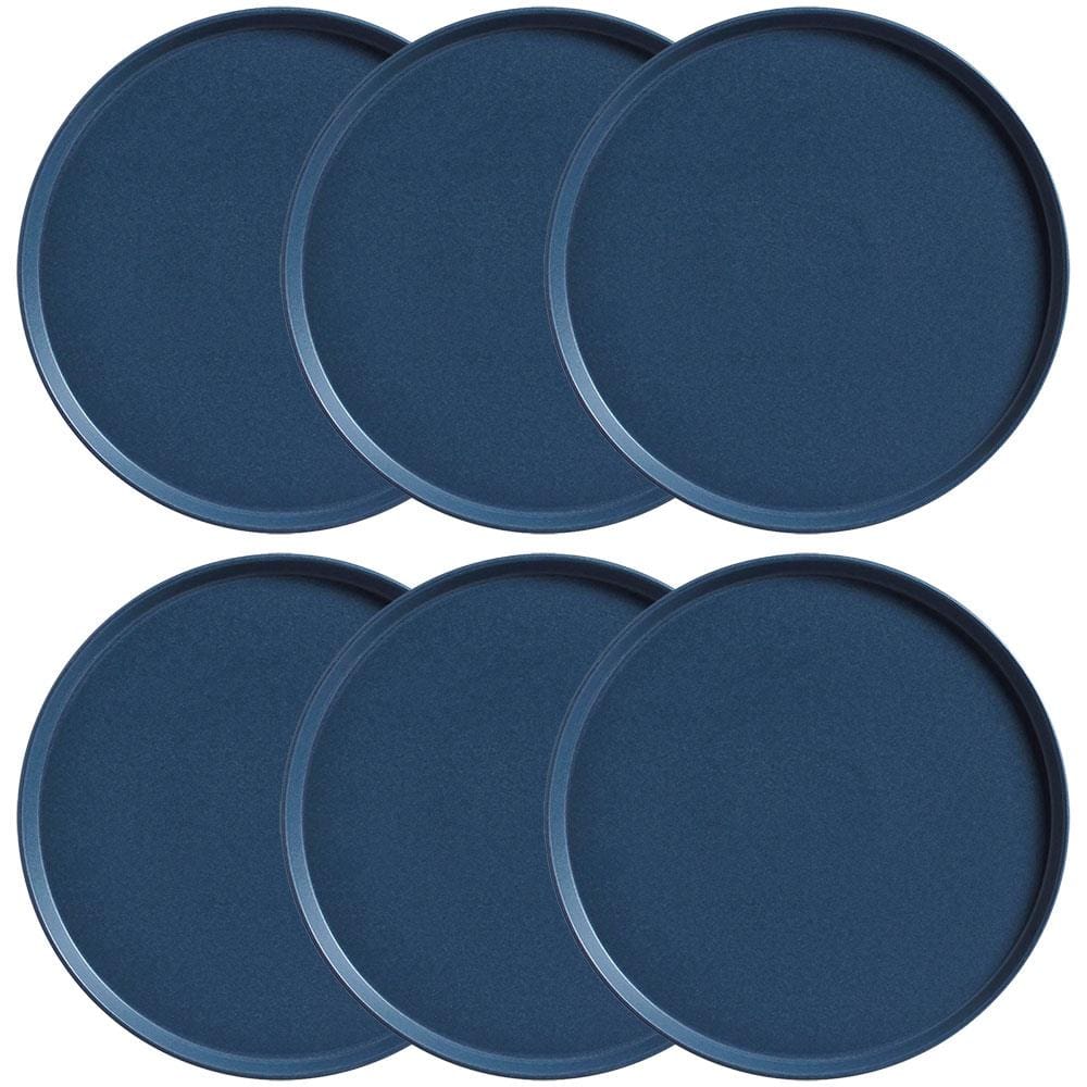 Conjunto com 6 Pratos de Sobremesa Porto Brasil Neo Boreal em Stoneware 21,5cm – Azul