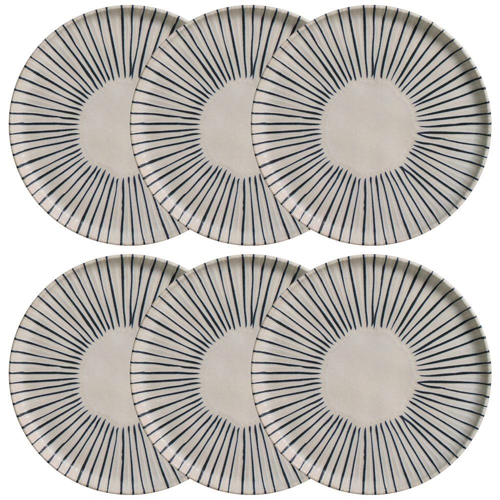 Conjunto com 6 Pratos de Sobremesa Porto Brasil Bio Elemento em Stoneware 21,5cm – Cinza