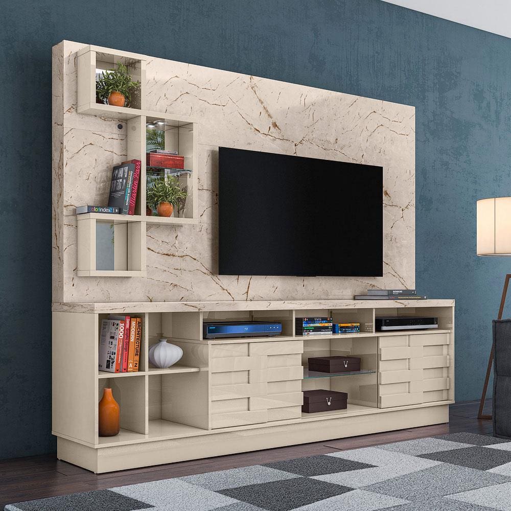 Estante Home Theater Madetec Heitor com 185,5 cm de Largura, Ideal para TV de até 65”