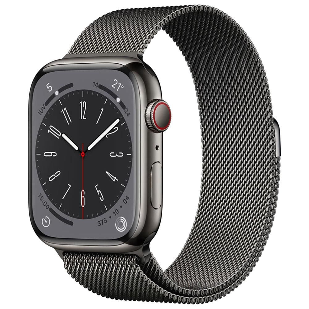 Apple Watch Series 8 GPS + Cellular Caixa Grafite de Aço Inoxidável 45 mm Pulseira Grafite Estilo Milanês