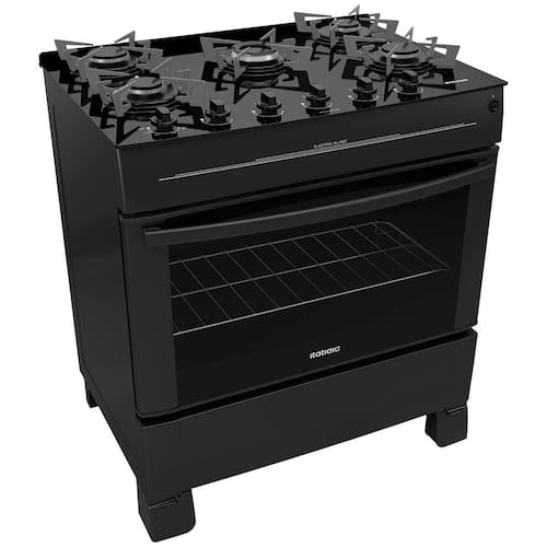 imagem-Fogão Itatiaia 5 Bocas Electra Glass com Mesa de Vidro e Acendimento Automático - Preto