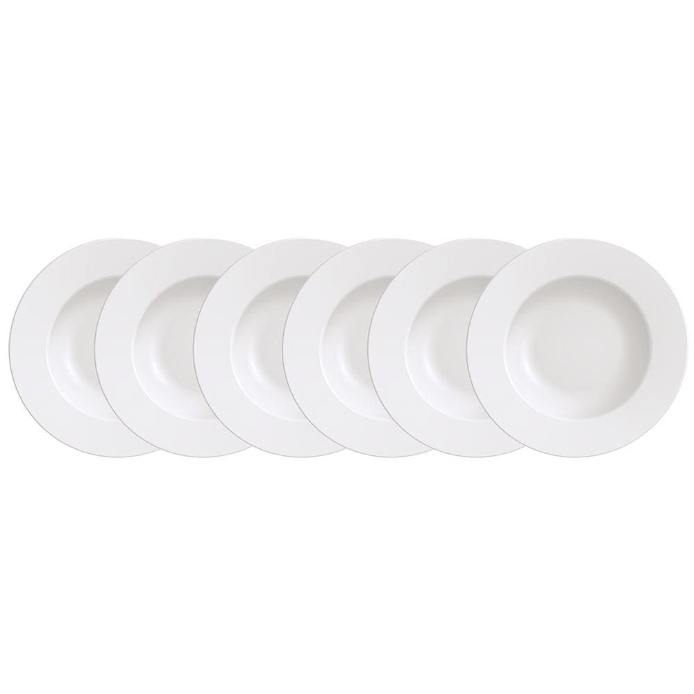 Conjunto com 6 Pratos Rasos Tramontina Maria Augusta em Porcelana 27 cm - Branco