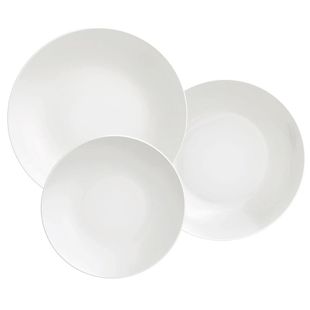 Conjunto com 12 Pratos Tramontina Leonora em Porcelana - Branco