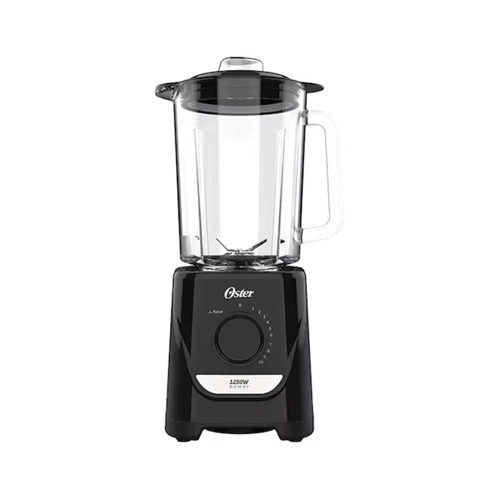 Liquidificador Oster OLIQ520 Preto com Copo de Vidro, 1250W e 10 Velocidades