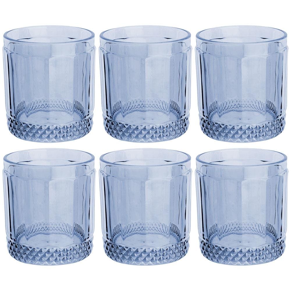 Conjunto de Copos Baixos L'Hermitage Splendor Azul 330 ml - 6 Peças