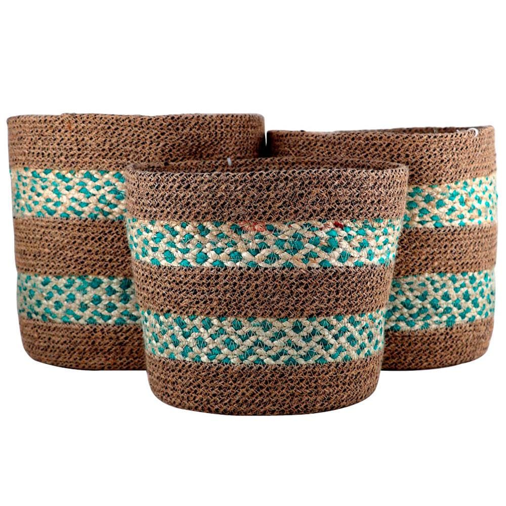 Conjunto de Cestas em Fibra Natural L'Hermitage Redondas – 3 Peças
