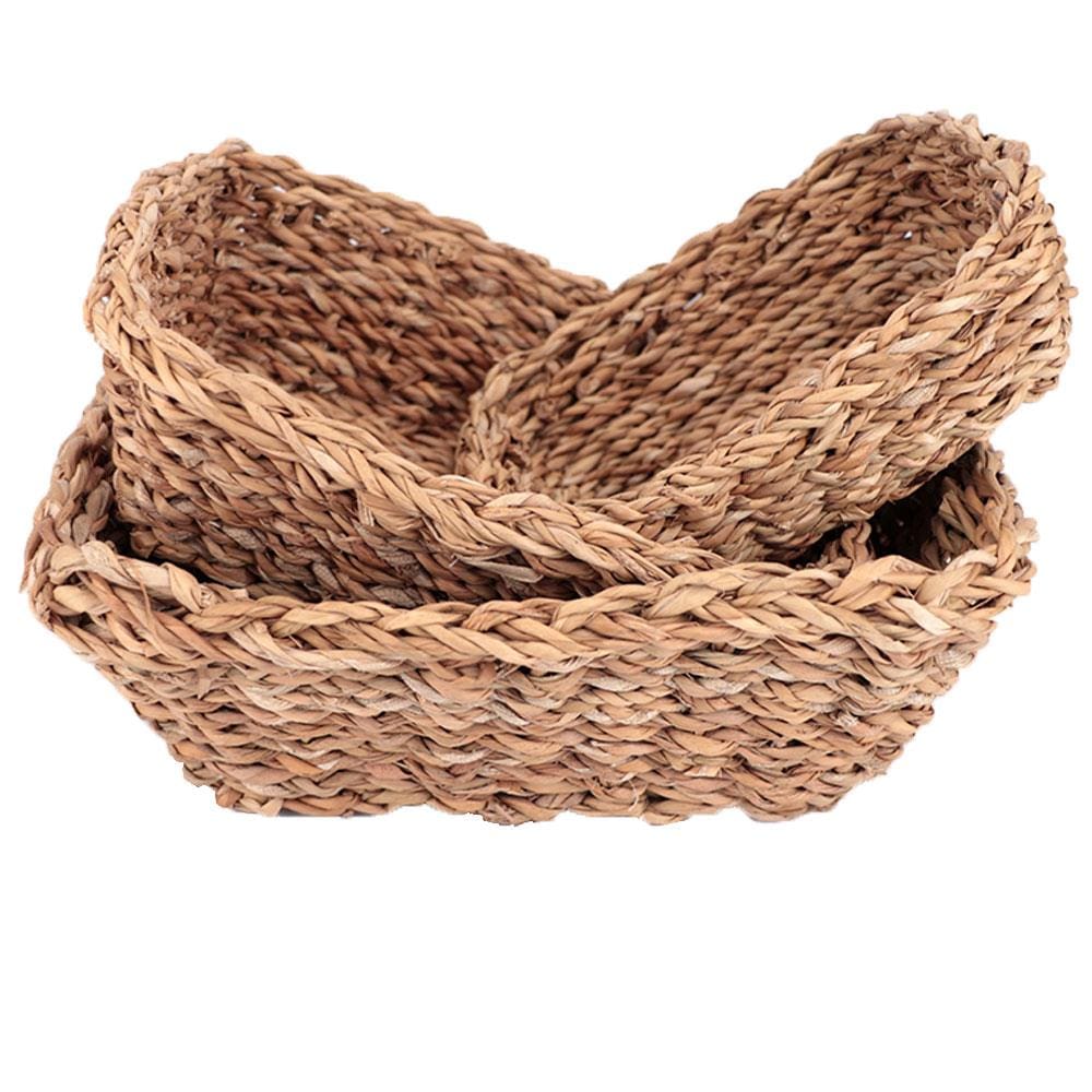 Conjunto de Cestas em Fibra Natural L'Hermitage 23371 Retangulares – 3 Peças