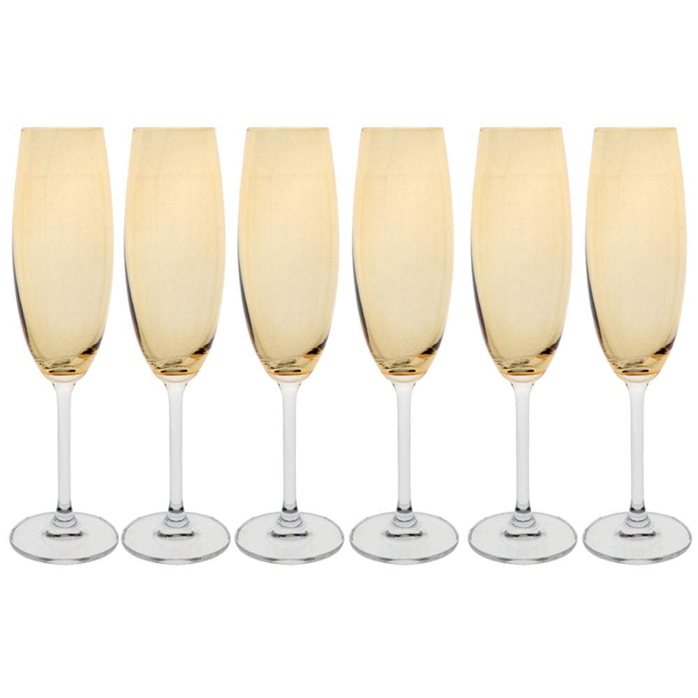 Conjunto de Taças para Champanhe Bohemia Gastro 220ml Âmbar - 6 Peças