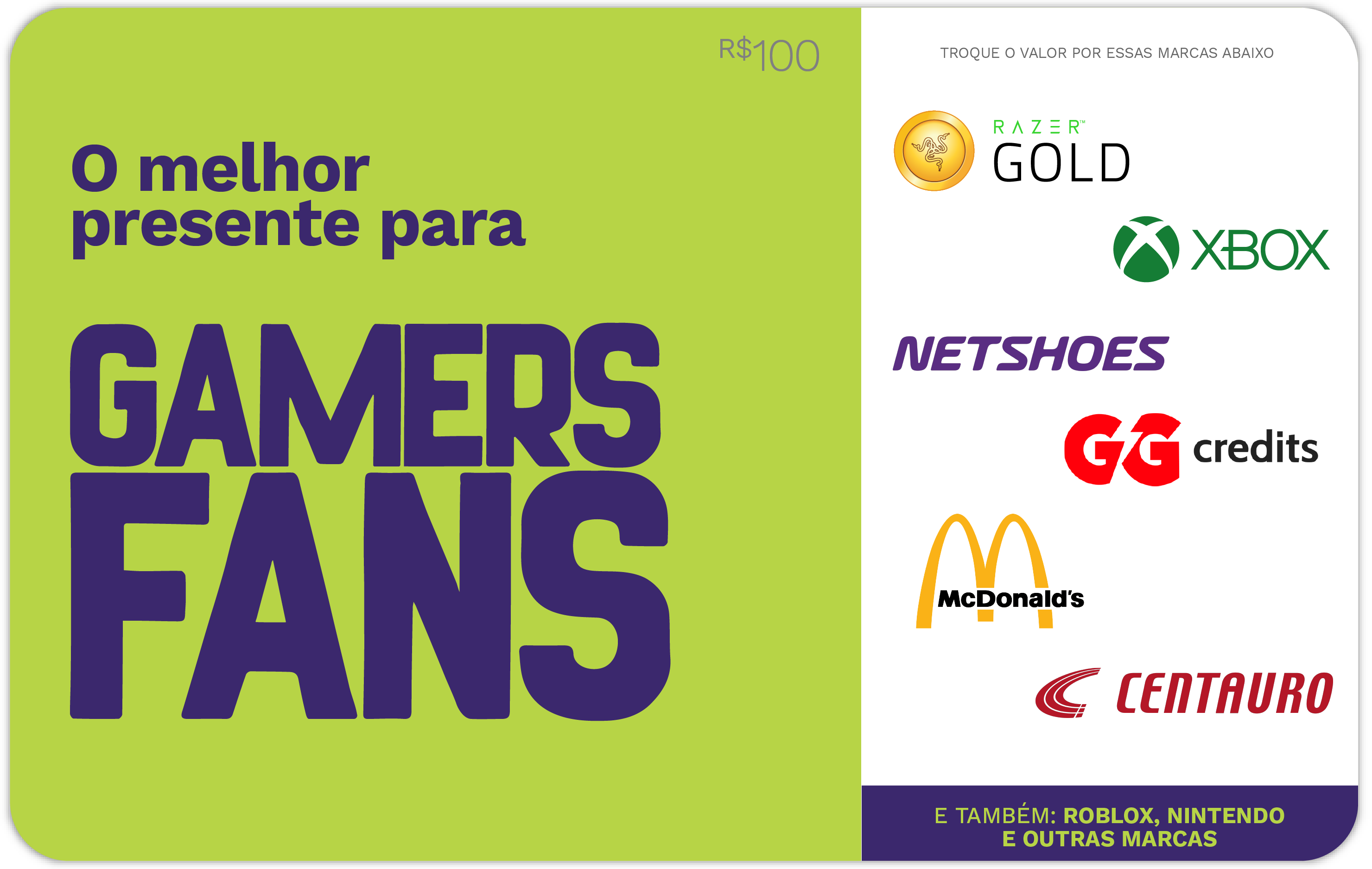 Cartão Presente Mundo Gamer - R$100