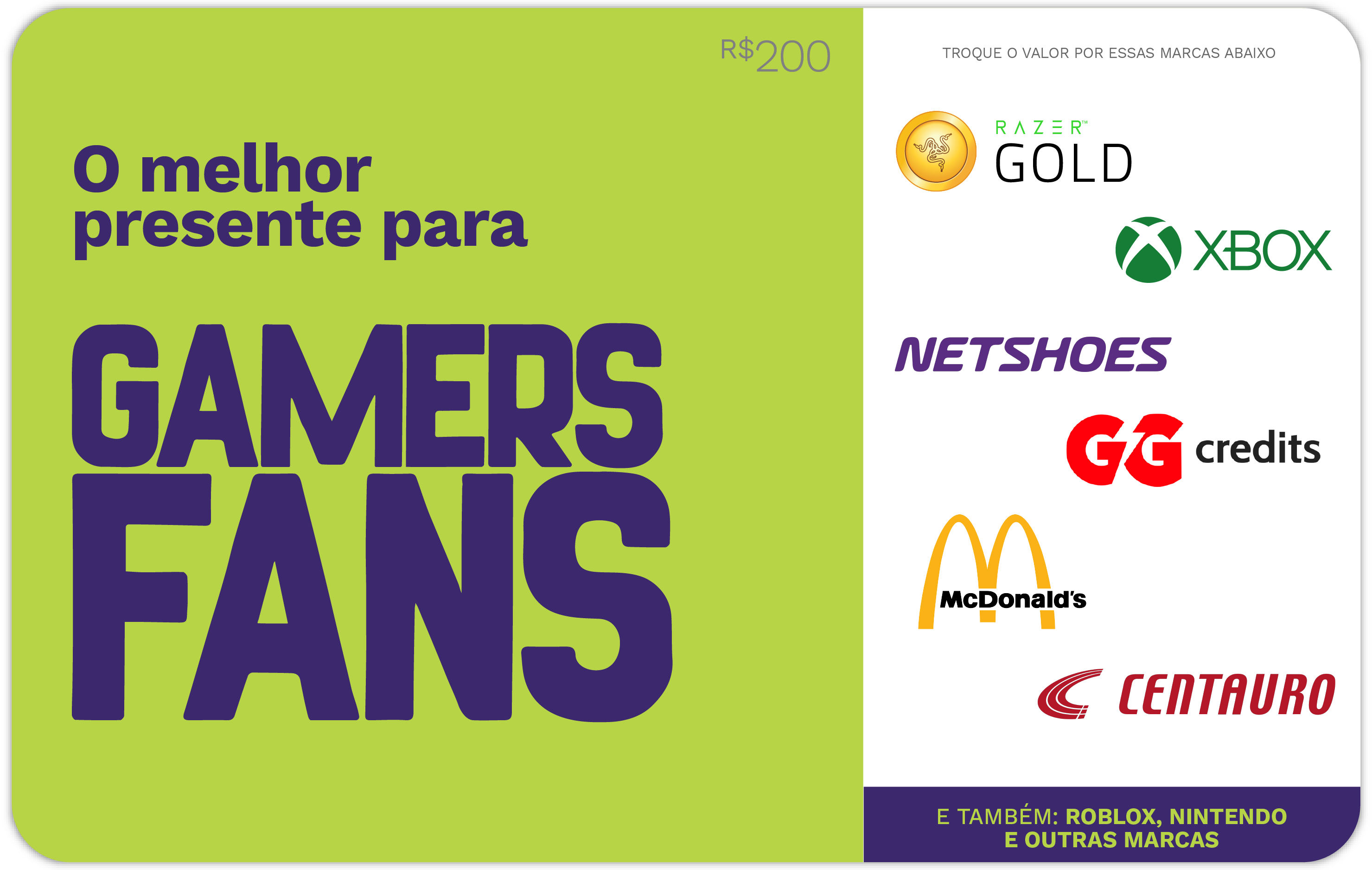 Cartão Presente Mundo Gamer - R$200