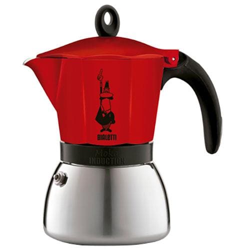 Cafeteira Italiana Bialetti Moka Induction em Alumínio 6 Xícaras – Vermelha