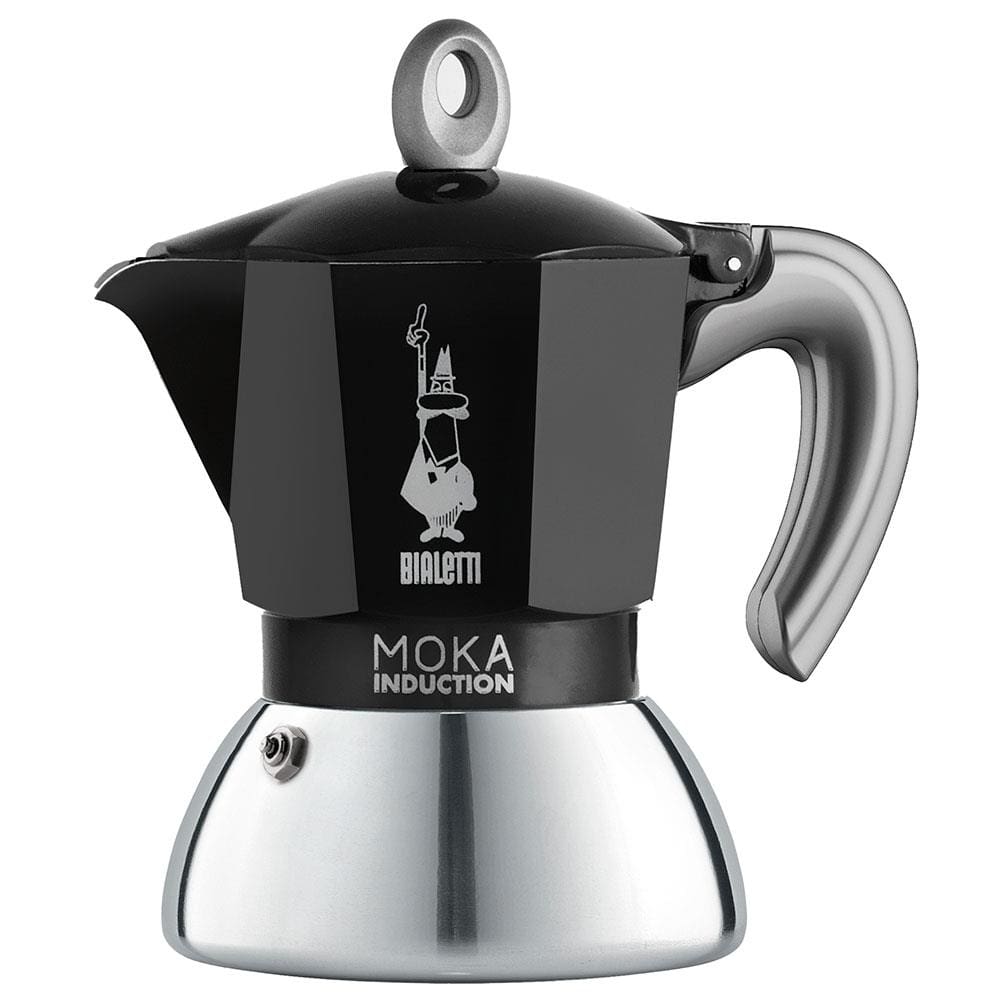 Cafeteira Italiana Bialetti Moka Induction em Alumínio 2 Xícaras – Preta