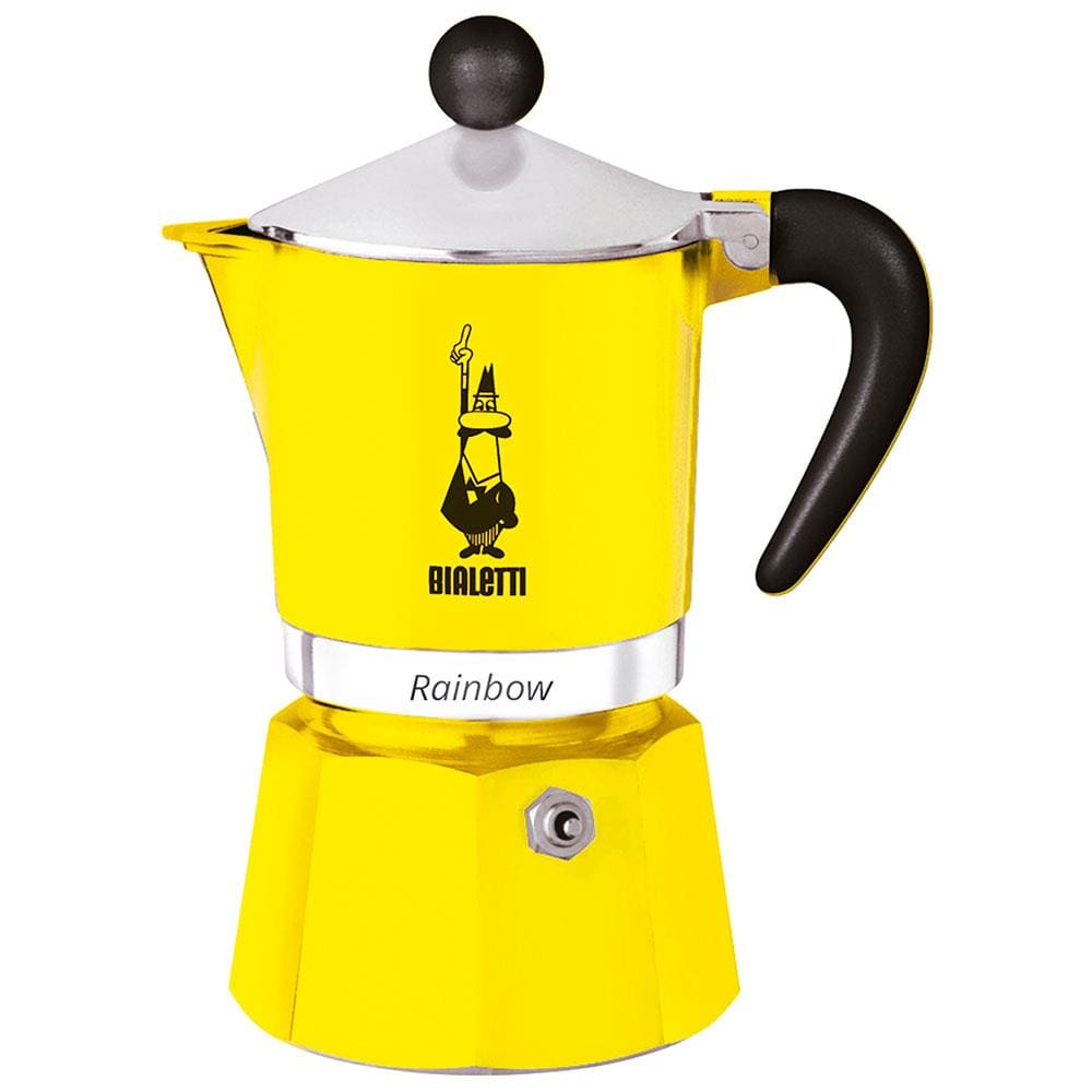 Cafeteira Italiana Bialetti Rainbow em Alumínio 3 Xícaras – Amarela