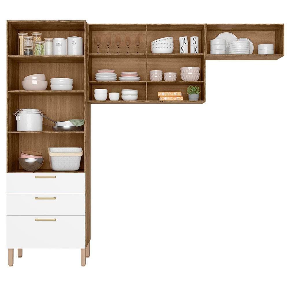 vanimimiページ Cozinha Compacta Bartira Veneza com 4 Portas, 3 Gavetas | Extra