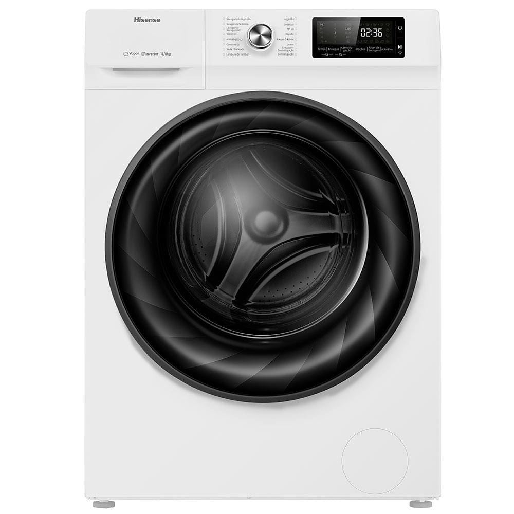 Lavadora de Roupa Lava e Seca 13 Kg Frontal Branco Inverter Hisense – 110v – Wd3s13