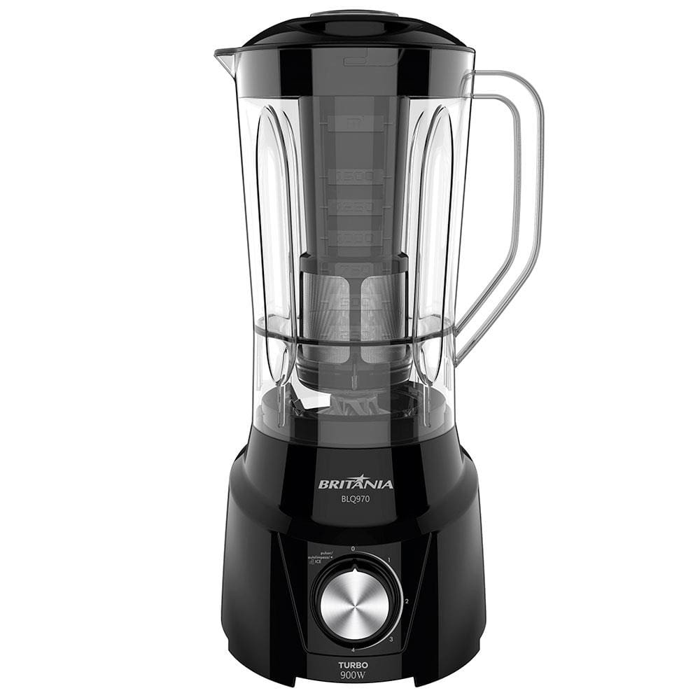 Liquidificador Britânia BLQ970P Turbo Preto 900W com 4 Velocidades