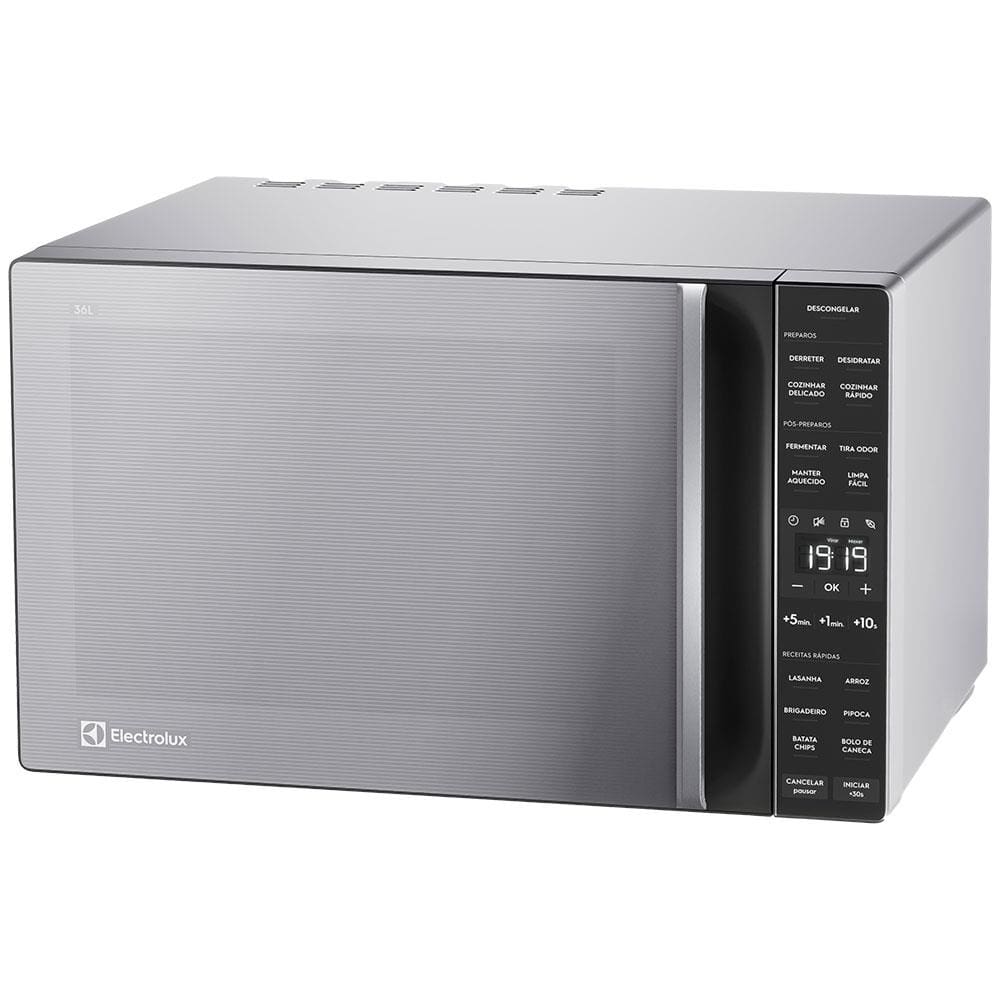 Forno de Micro-ondas Electrolux Efficient ME36S com Funções Fermentar e Manter Aquecido Prata - 36L