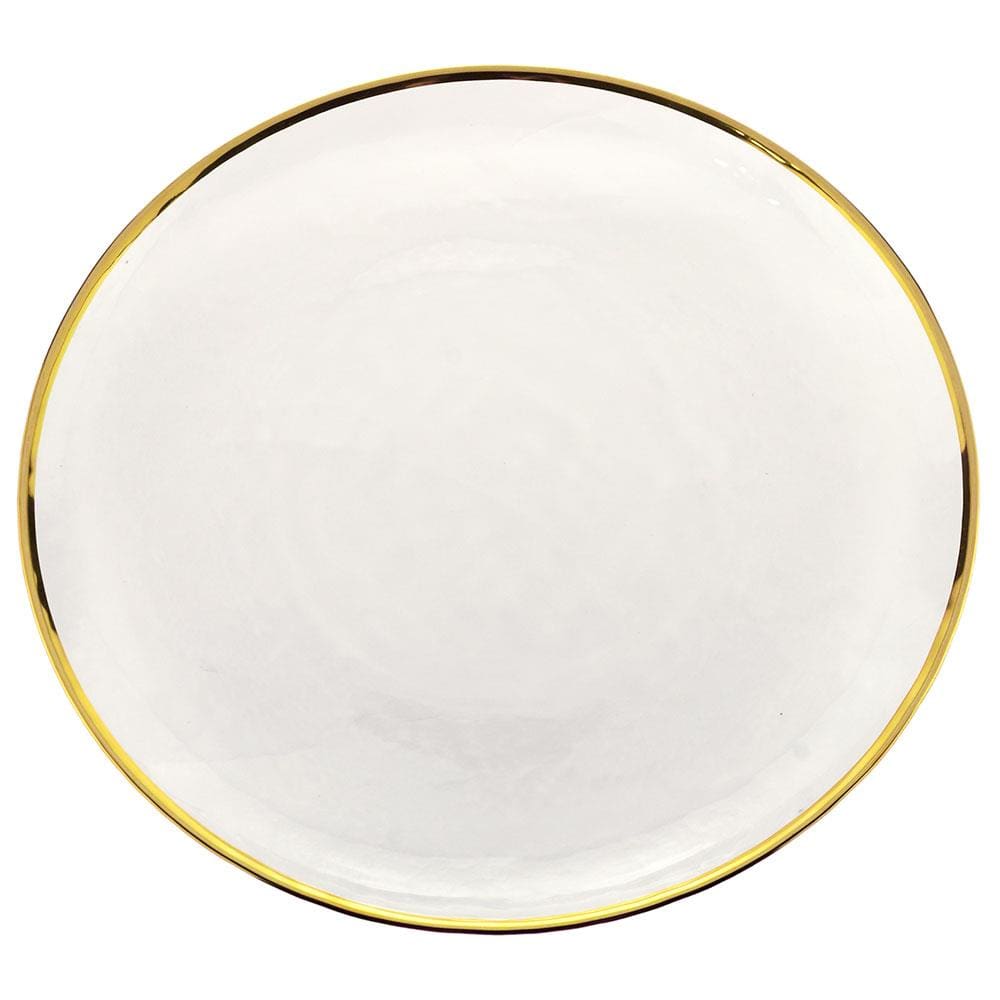 Prato Raso Wolff Agate com Borda Dourada - 26 cm