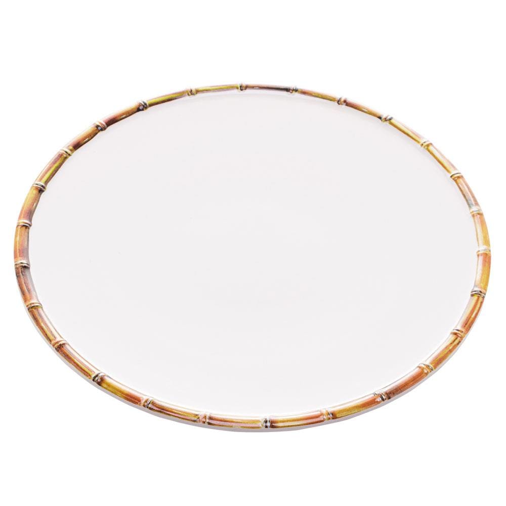 Prato para Sobremesa Wolff Bambu em Melamina 22 cm - Branco