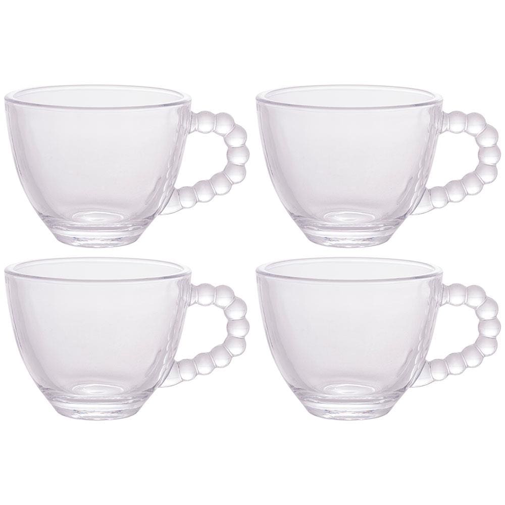 Conjunto com 4 Xícaras para Café Wolff Pearl em Cristal - 80 ml