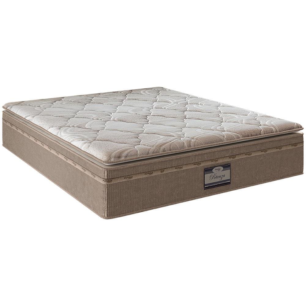 Colchão de Casal Portobel Potenza Platinun com Molas LFK e Revestimento em Tecido Malha 34x138x188cm - Bege Claro