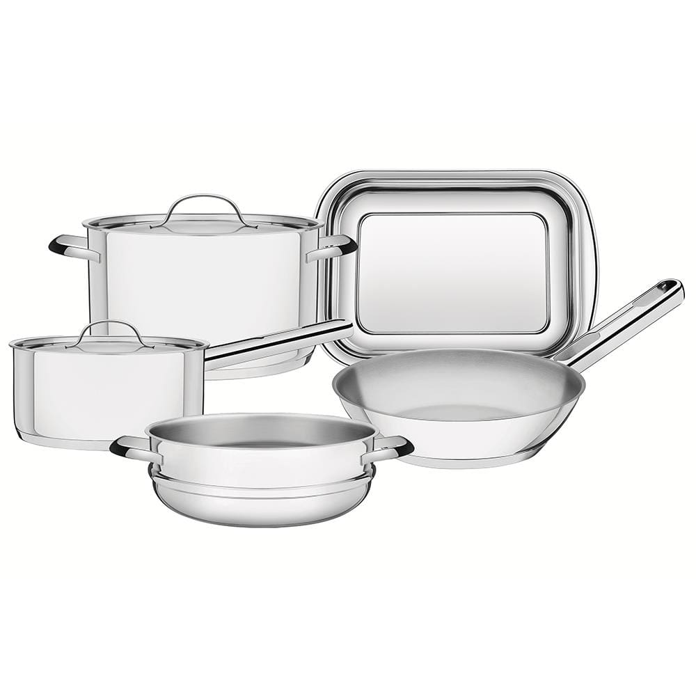 Conjunto de Panelas 5 Peças Tramontina Ísis em Aço Inox com Fundo Triplo - Inox