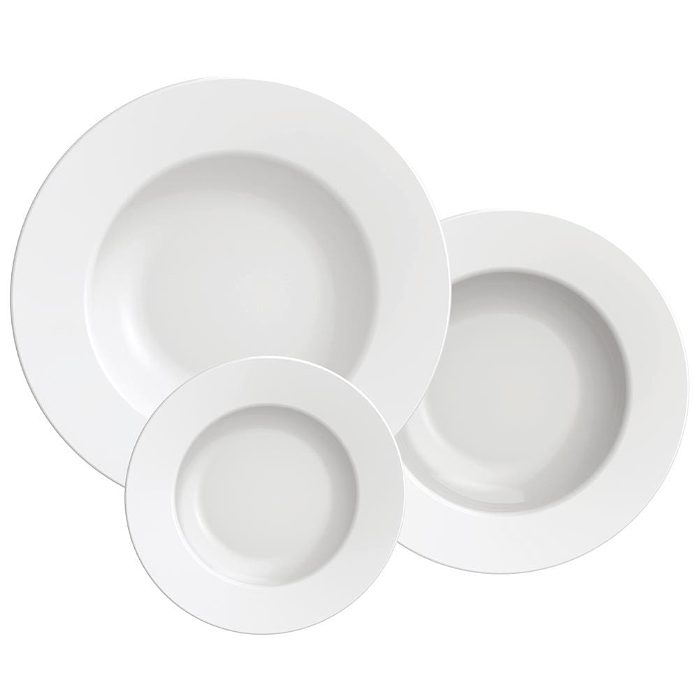 Conjunto com 12 Pratos Tramontina Maria Augusta em Porcelana - Branco
