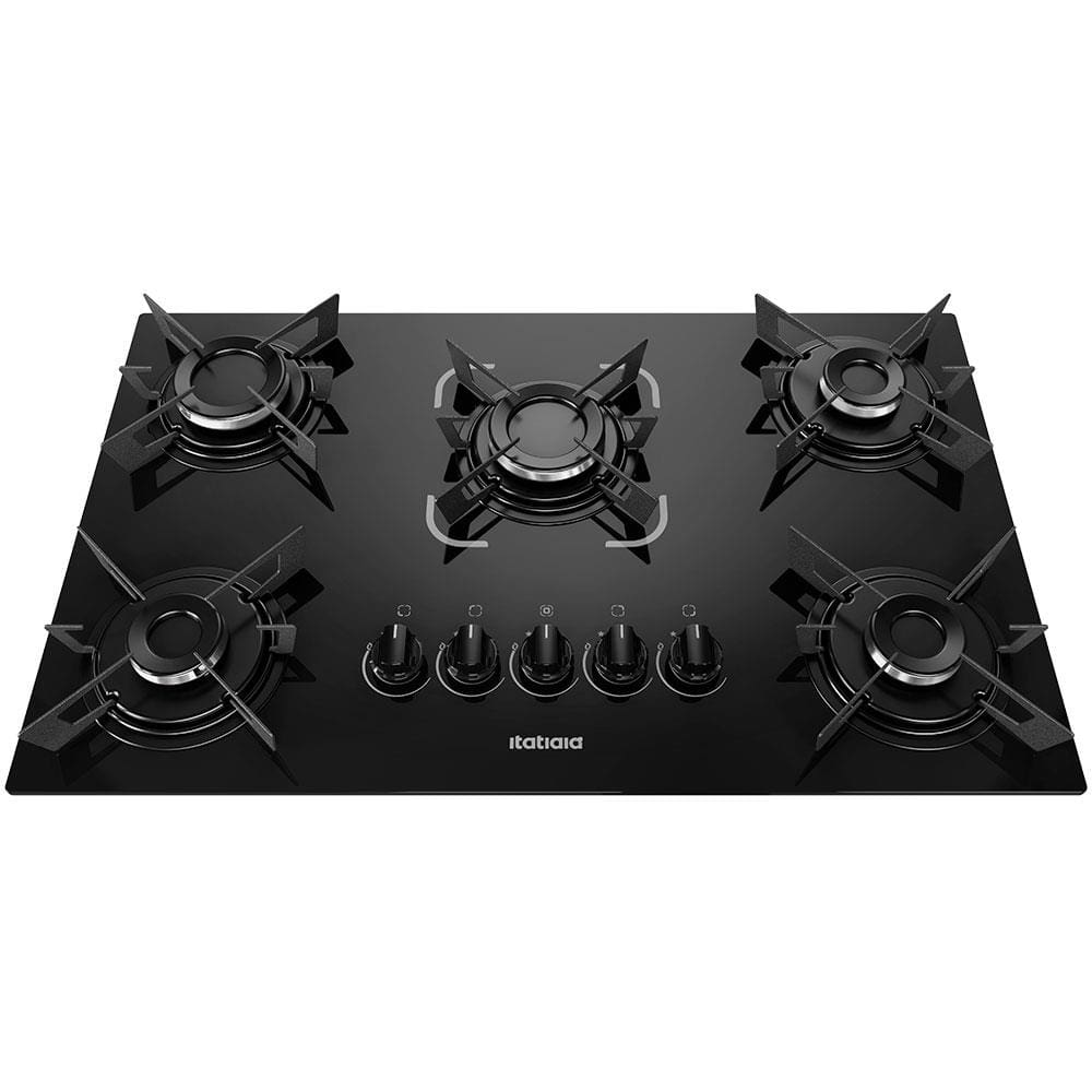 Cooktop a Gás 5 Bocas Itatiaia Electra com Acendimento Automático Bivolt - Preto