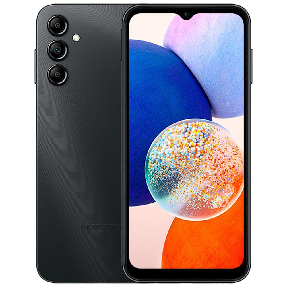 Smartphone Samsung Galaxy A14 5G Preto 64GB, 4GB RAM, Processador OctaCore, Câmera Tripla Traseira, Selfie de 13MP, Tela Infinita de 6.6” 90Hz