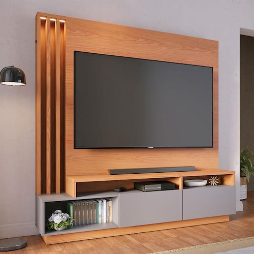 Estante Home Colibri Humaitá com 180 cm de Largura, Ideal para TV de Até 65”