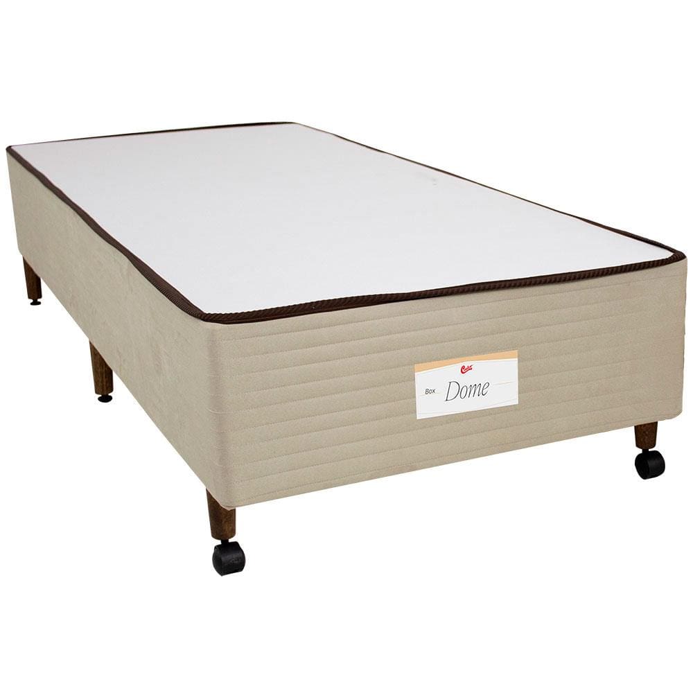 Base Box de Solteiro Castor Dome com Revestimento em Tecido Suede 40x88x188cm - Bege