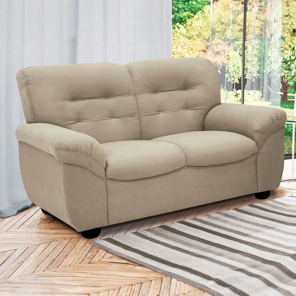 Sofá de 2 Lugares Linoforte Stillus II com 154 cm de Largura e Revestido em Tecido Suede