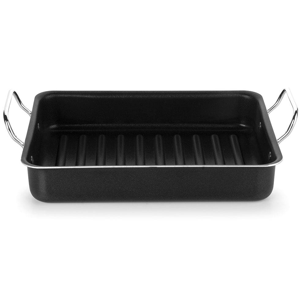 Assadeira Funda Multiflon Canelada Profissional com Alça - 30cm